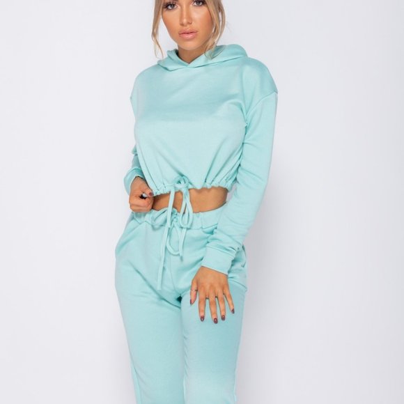 Hooded Crop Top & Jogger Pants Joggers 2 Piece Set - Picture 4 of 8
